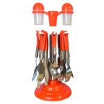 Luxury Cutlery Set for Dining Table Stainless Steel 26-Piece Set With Stand (1 Set - Fabric Detail by Nari Haat, Indi...