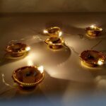LED Diya Series Light, Fairy Lights for Diwali Decoration (16 Diya) - Neckline Detail by Nari Haat, Indian ethnic wea...