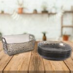 Plastic Household Plates Dinner Plates Dish Tray Skewer Bone Plate Set (10 Pcs Set) - Closeup Embroidery by Nari Haat...