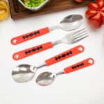 Classic Cutlery Set for Dining Table Stainless Steel 24-Piece Set With Stand (1 Set - Back View by Nari Haat, Indian ...