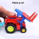 Plastic Tractor Toy Friction Powered Tractor with Bricks Trolley (1 Pc) - Closeup Embroidery by Nari Haat, Indian eth...