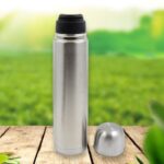 Vacuum Flask Without Cover, 18/8 Stainless Steel | Hot and Cold Water Bottle with Push-Down Lid | Double Walled Stain...