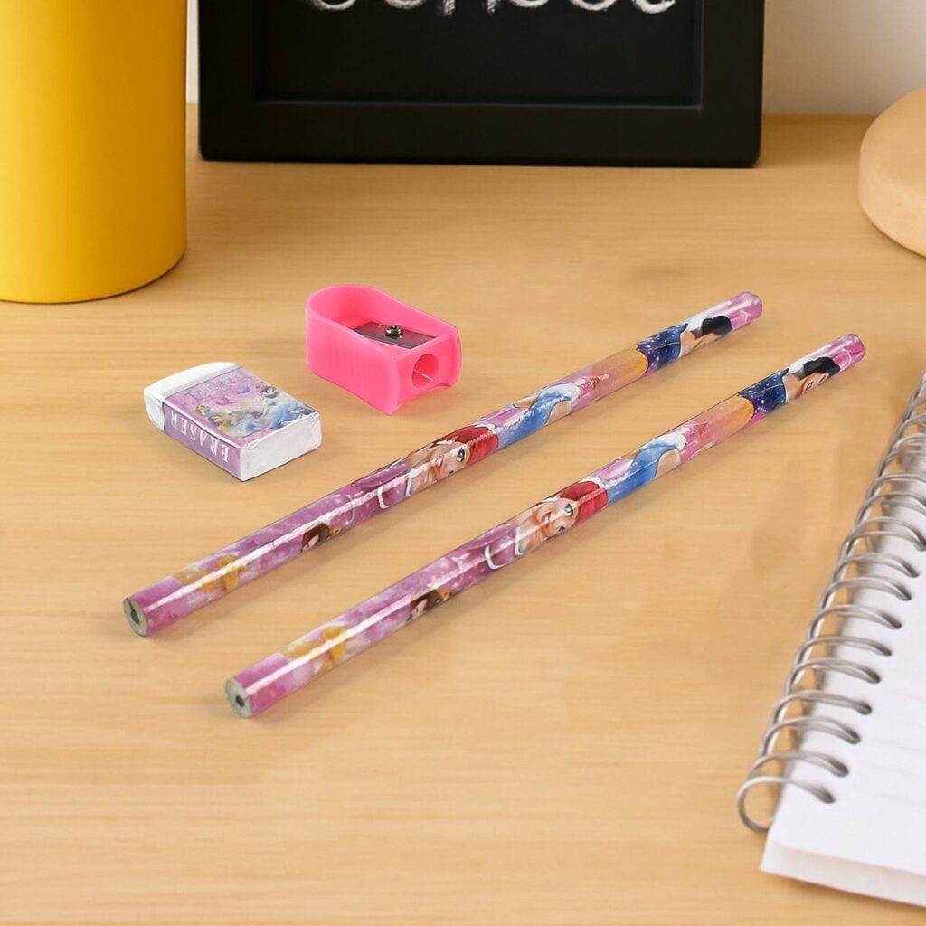 5-in-1 Cartoon Wooden Pencil Set for Kids