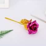 Gold Rose Artificial Rose Flower With Gift Box, Plastic Flowers Best Gifts for Friend Girl Wife Women, Golden Rose Gi...
