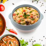 4500ml Insulated Casserole Box (Steel): Floral Print, Keeps Food Hot/Cold - Sleeve Design by Nari Haat, Indian ethnic...