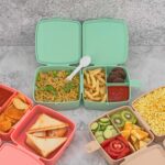Double Layer Square Lunch Box with Spoon
