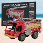 Metal DIY Fire Truck Building Blocks Kids (Fire Truck / 292pcs of truck tool / 1 Set) - Front View by Nari Haat, Indi...