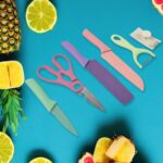 Professional Colorful Kitchen Knives Set (6 Pcs Set) - Closeup Embroidery by Nari Haat, Indian ethnic wear, women clo...