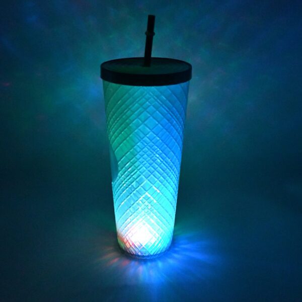 Cup with Straw & LED Lighting Reusable Matte Studded Tumbler (1 Pc) - Front View by Nari Haat, Indian ethnic wear, wo...