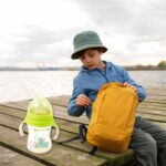 Plastic Baby Feeding Bottle with Handles Straw (300 ML / 1 Pc) - Neckline Detail by Nari Haat, Indian ethnic wear, wo...