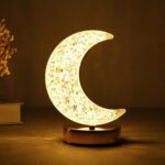 Moon Crystal Touch Table Lamp with 3 Color Dimmable USB Night Light - Front View by Nari Haat, Indian ethnic wear, wo...