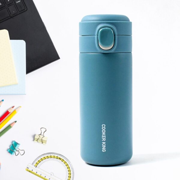 Stainless Steel Insulated Vacuum Bottle With Insulated Cap Lock (320ml Approx) - Front View by Nari Haat, Indian ethn...