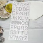 Silver Gem Letter & Numbers Stickers 1 Inch Letters, 130 Count (Pack of 6 Sheets) - Back View by Nari Haat, Indian et...