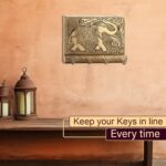 Wooden Key Holder for Home Decor Stylish Metal Gold Antique Elephant Design (1 Pc) - Fabric Detail by Nari Haat, Indi...