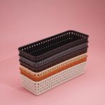 Plastic Multipurpose Desk Organizer Tray (6 Pcs Set) - Closeup Embroidery by Nari Haat, Indian ethnic wear, women clo...