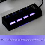 4 Port USB, HUB USB 2.0 HUB Splitter High Speed with On/Off Switch Multi LED Adapter - Closeup Embroidery by Nari Haa...