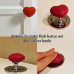 Cabinet Door Handle Drawer, Heart-shaped Knob Pulls Toilet Press Button (1 Pc) - Back View by Nari Haat, Indian ethni...