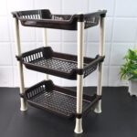 Apex Small Multiuse Plastic Storage Rack Organizer 3-Tier - Front View by Nari Haat, Indian ethnic wear, women clothi...
