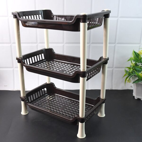 Apex Small Multiuse Plastic Storage Rack Organizer 3-Tier - Front View by Nari Haat, Indian ethnic wear, women clothi...