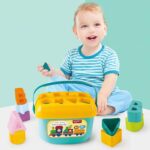 Baby First Block Set Kids Non-Toxic Abcd Geometric Shape Sorting & Stacking (1 Set) - Sleeve Design by Nari Haat, Ind...