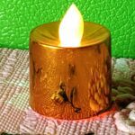 Electrical Candles Diya LED Tea Light, Diwali (6 Pcs Set) - Closeup Embroidery by Nari Haat, Indian ethnic wear, wome...