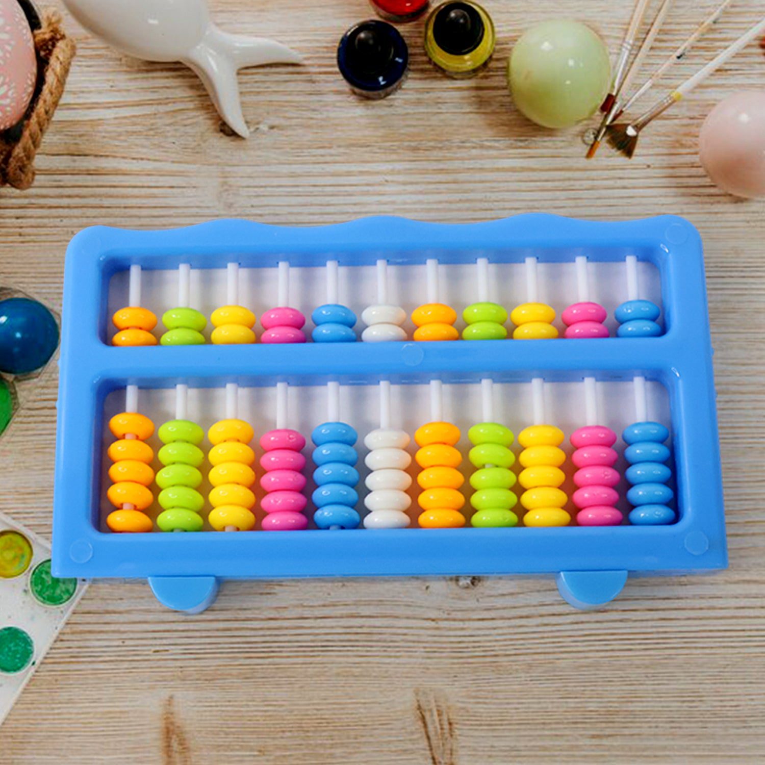 02_7401426d-dbb0-4662-b46e-18a45495dfd6.jpg Abacus 11 Rods Counting Abacuses Toy Bead Educational Tools (1 Set) - Front View by Nari Haat, Indian ethnic wear, wo...
