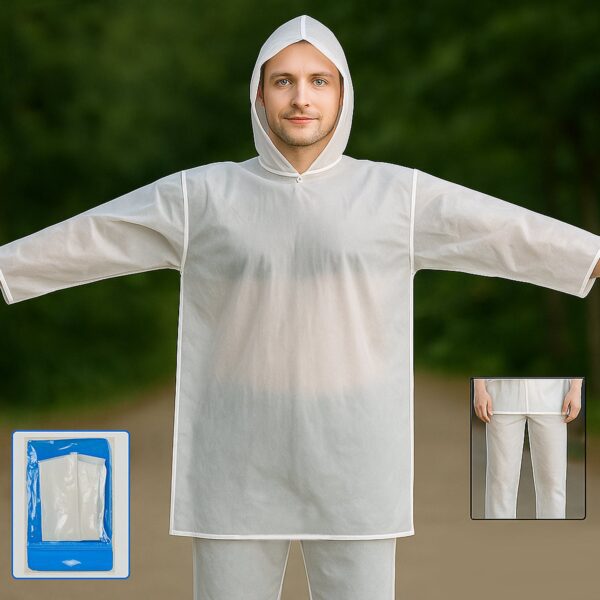 Full-Body Rain Suit – Jacket & Pants Set Fashion Portable Adult Rain Coat (1pc) - Front View by Nari Haat, Indian e...