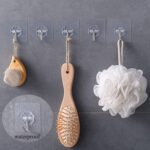 Self Adhesive Transparent Sticky Plastic & Stainless Steel Wall Hooks (10 Pcs Set) - Back View by Nari Haat, Indian e...