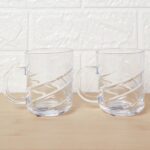 Glass Coffe & Tea Cup / Mug Enjoy Your Drink Style, Water glass (6 pcs Set / 220 ML) - Closeup Embroidery by Nari Haa...