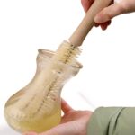 13 inch Bottle Brush, Bristle Brush with Wood Handle - Front View by Nari Haat, Indian ethnic wear, women clothing, d...