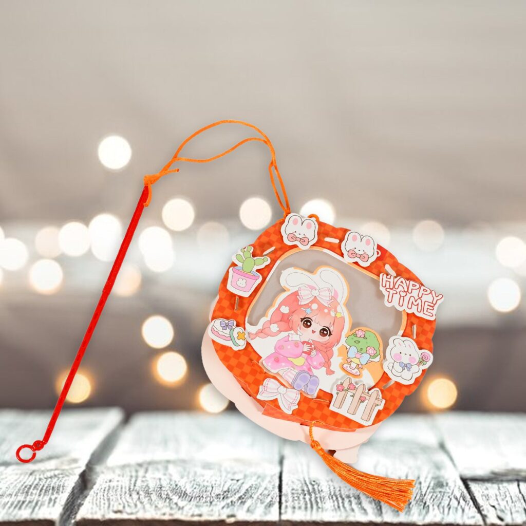 Handmade Cartoon Paper Lantern with LED Projection