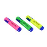 Highlighter Pen, Assorted Colours Water Based Broad Tip Writing Marker (3 Pcs Set) - Sleeve Design by Nari Haat, Indi...