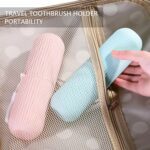 Capsule Shape Travel Toothbrush Toothpaste Case Holder (Multicolor / 3 Pcs Set) - Neckline Detail by Nari Haat, India...
