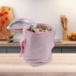 Cute Animal Zip Lunch Bag with Adjustable Strap – Reusable & Durable (1 Pc) - Neckline Detail by Nari Haat, Indian ...