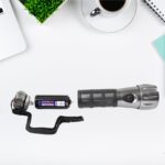 Aluminium Led/Xenon rubber grip Handtourch (3*1.5V AAA batteries / Not Included) - Closeup Embroidery by Nari Haat, I...