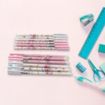 Erasable gel ink pen 12 Pcs/ Fancy Cute Blue Gel Pen with attached Magic Wipe Eraser Gel Pen, Stationery for Office S...