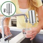 304 Stainless Steel Faucet Mount Water Filter, Water Purifier (1 Set) - Sleeve Design by Nari Haat, Indian ethnic wea...