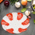 Folding Fruit Basket Hanging Stand – Lotus Shape Tray for Fruits & Vegetables (1 Pc) - Back View by Nari Haat, Indi...
