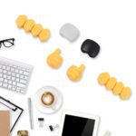 Self Adhesive Hooks for Cable Clips, Desktop Cable Organizer (6 Pcs Set / Mix Design) - Closeup Embroidery by Nari Ha...