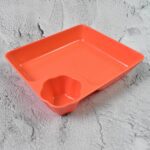 Plastic Plates with Dipping Saucer & Round Dip Part (1 Pc / 18×16 Cm / 1 Pc) - Sleeve Design by Nari Haat, Indian et...