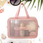 Big Zippered Cosmetic Pouch, Toiletry Bag for Cosmetics (1 Pc) - Neckline Detail by Nari Haat, Indian ethnic wear, wo...