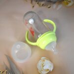 Glass Baby Feeding Bottle with Handles & Straw (240 ML / 1 Pc) - Closeup Embroidery by Nari Haat, Indian ethnic wear,...