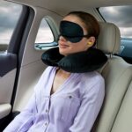 3-in-1 Travel Sleeping Kit with Neck Pillow, Eye Mask & Earplugs - Front View by Nari Haat, Indian ethnic wear, women...