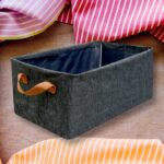 Foldable Storage Box Handles Cotton Linen Organizer for Nursery  45 cm - Closeup Embroidery by Nari Haat, Indian ethn...