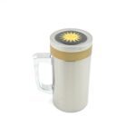 Multifunctional Double-Wall Thermos Water Bottles for Office Mug, Home, Travel(400ml) - Back View by Nari Haat, India...