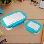 Apex Jerry Lunch Box Stainless Steel Food Container (2 Pc / 700+200 ML Approx) - Back View by Nari Haat, Indian ethni...