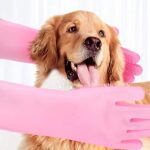 Dishwashing Gloves with Scrubber (1 Pair, 250 Gm) - Closeup Embroidery by Nari Haat, Indian ethnic wear, women clothi...