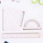 Plastic Geometry Set, Triangle Ruler Protractor Straight Ruler (4 Pcs Set) - Neckline Detail by Nari Haat, Indian eth...
