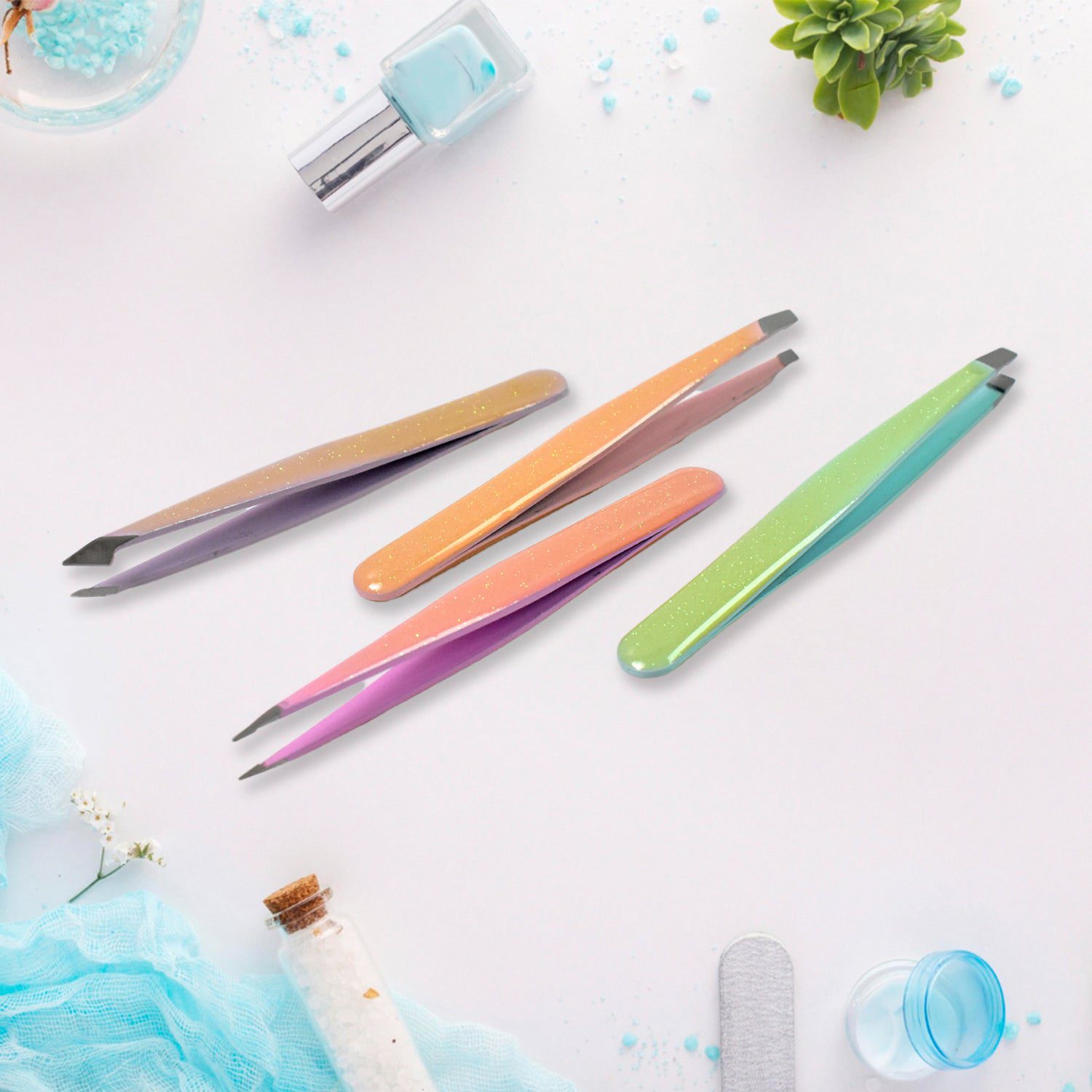 02_ae19d094-559d-456e-8439-9e4a8da5b5a0.jpg Professional Precision Tweezers (4 Pcs Set) - Front View by Nari Haat, Indian ethnic wear, women clothing, designer suit