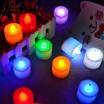 Multicolor LED Tealights Candles (24 Pack): Festive Decorations, Diwali - Back View by Nari Haat, Indian ethnic wear,...